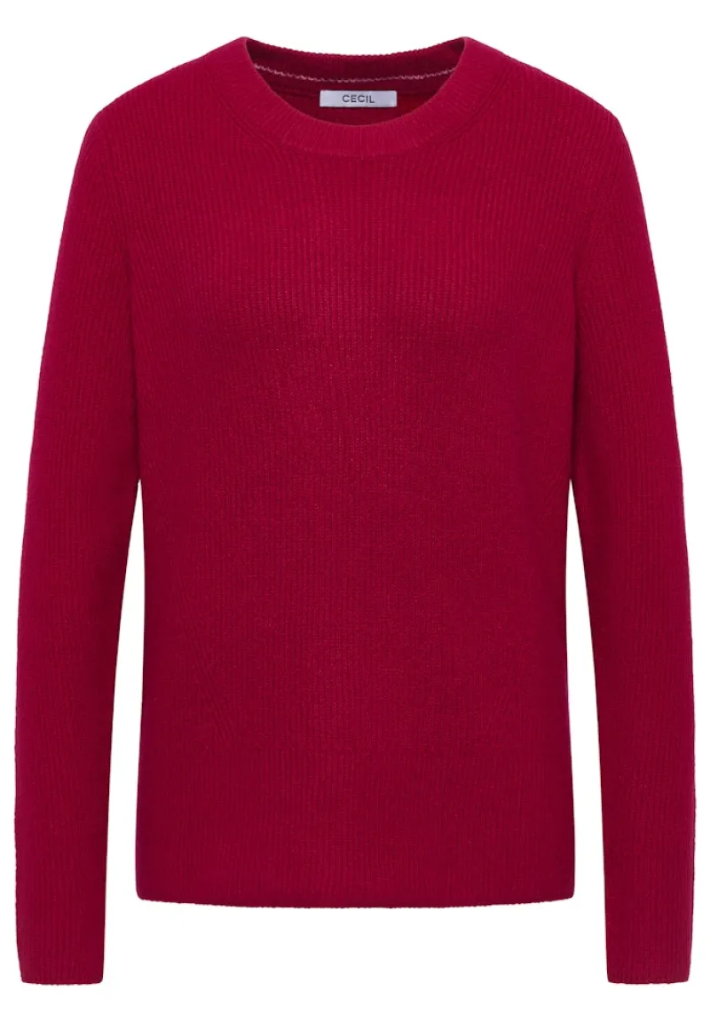 Cecil Pullover & Sweatshirts*Pullover mit Strukturdetails beaujolais red