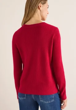 Cecil Pullover & Sweatshirts*Pullover mit Strukturdetails beaujolais red