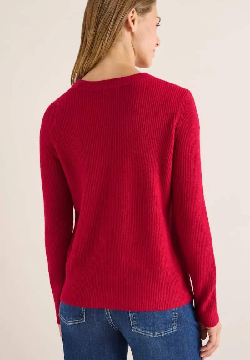 Cecil Pullover & Sweatshirts*Pullover mit Strukturdetails beaujolais red