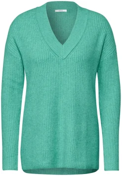 Cecil Pullover & Sweatshirts*Pullover mit V-Ausschnitt aventurine green melange
