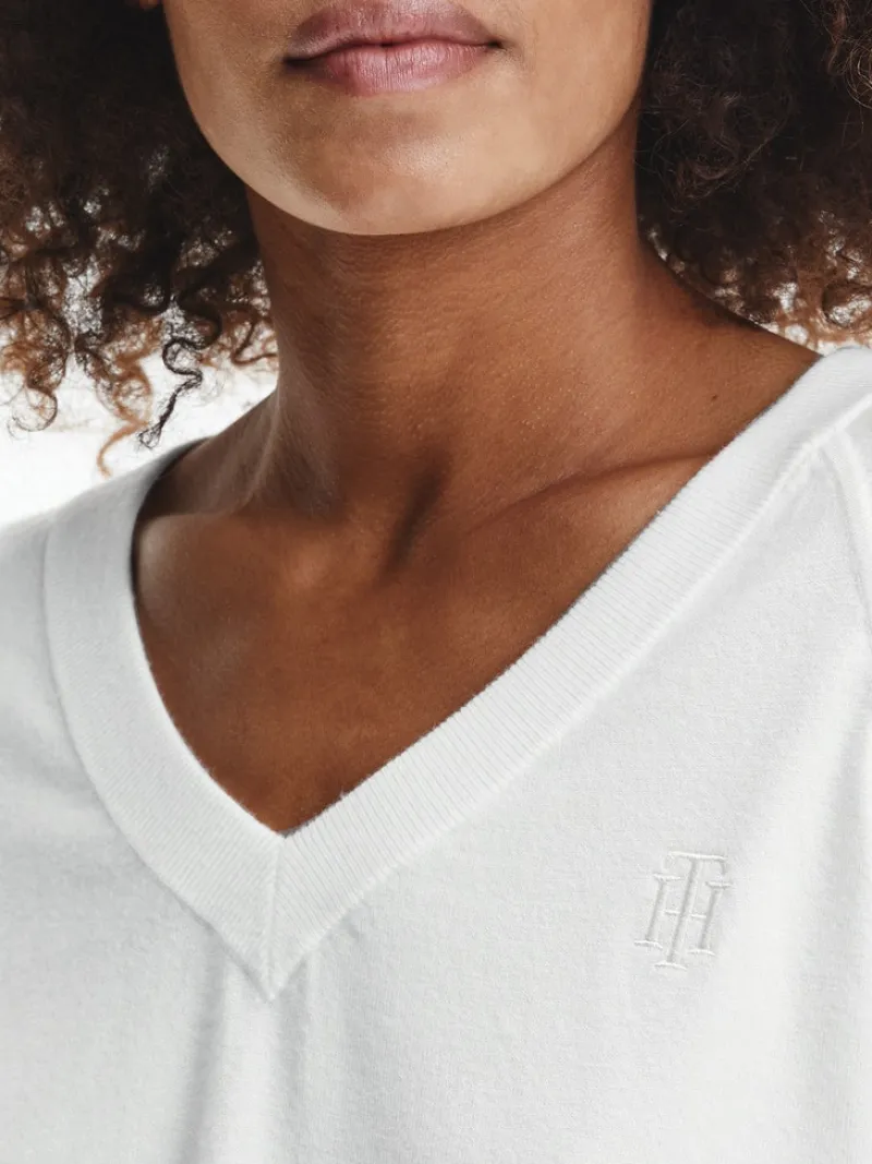 Tommy Hilfiger Pullover & Sweatshirts*Pullover mit V-Ausschnitt ecru