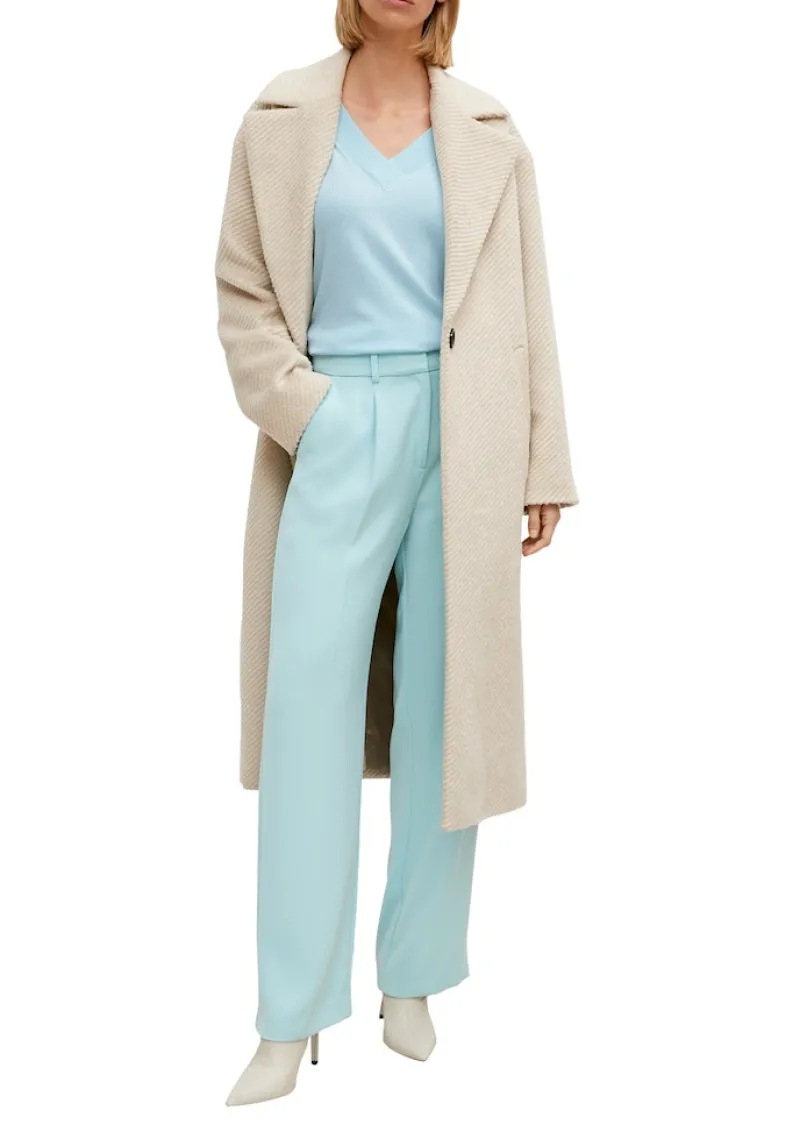 Comma Pullover & Sweatshirts*Pullover mit V-Ausschnitt aus Viskosemix Blau