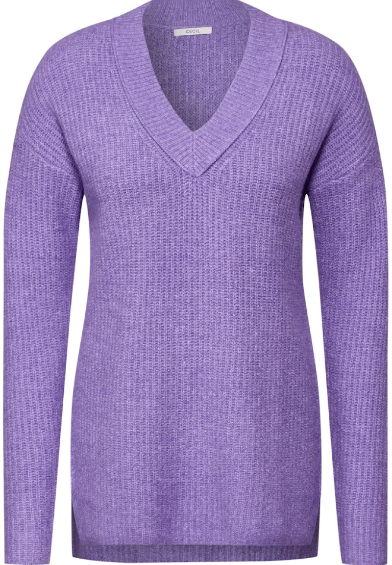 Cecil Pullover & Sweatshirts*Pullover mit V-Ausschnitt gentle lilac melange