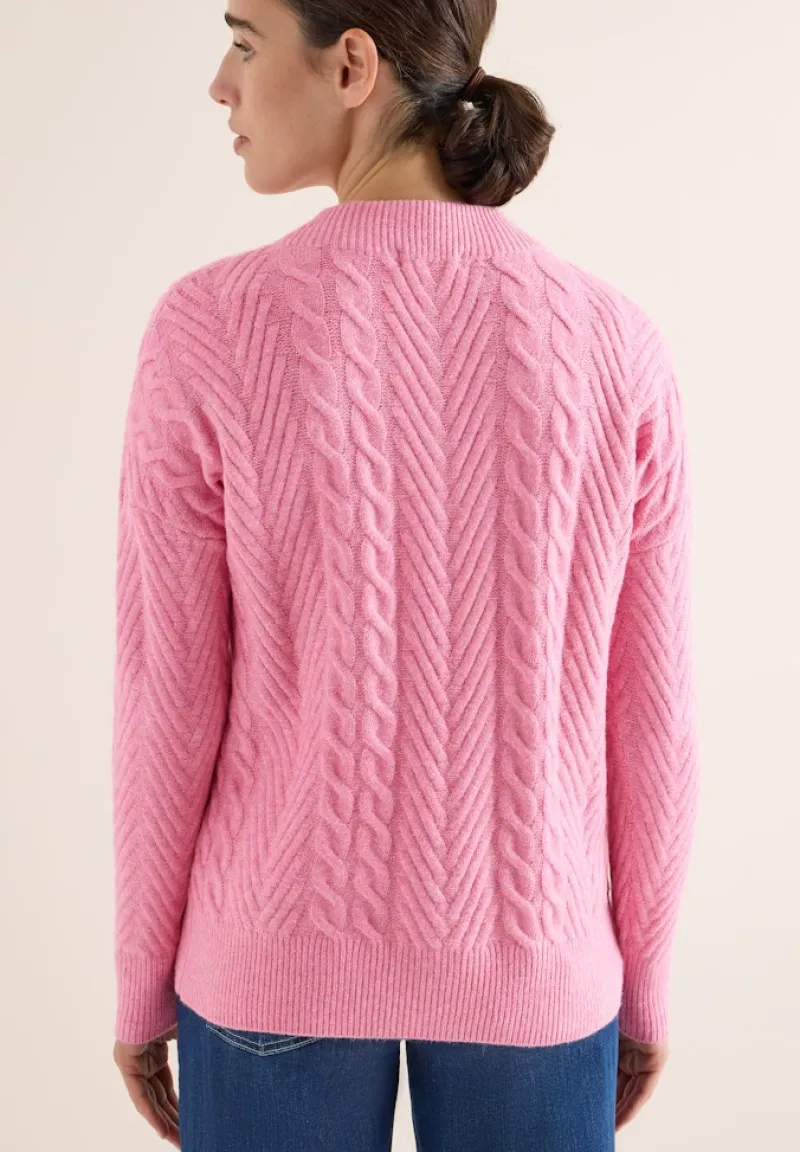 Cecil Pullover & Sweatshirts*Pullover mit Zopfmuster dark blossom melange