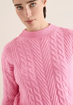 Cecil Pullover & Sweatshirts*Pullover mit Zopfmuster dark blossom melange