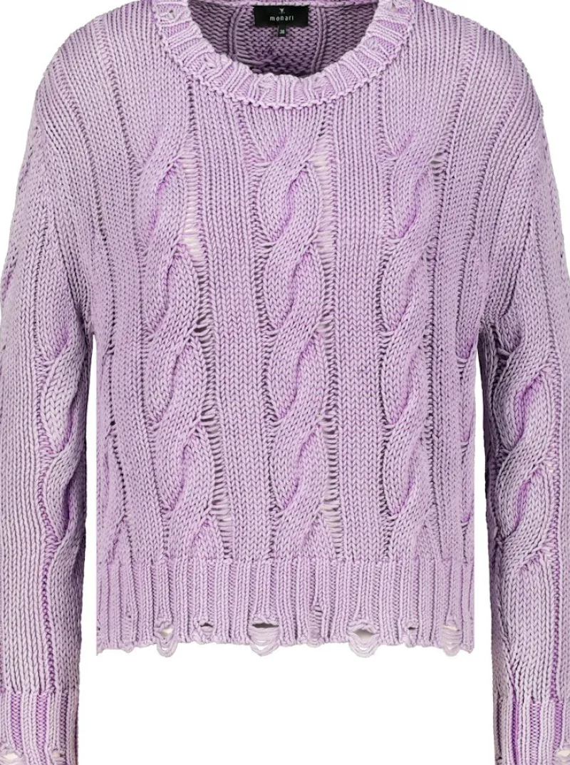 Monari Pullover & Sweatshirts*Pullover mit Zopfmuster lavender rose