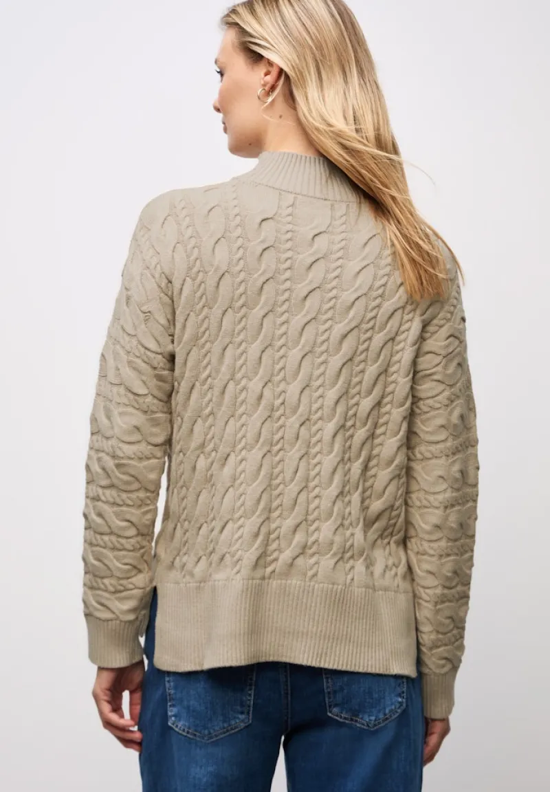 Street One Pullover & Sweatshirts*Pullover mit Zopfmuster sanded beige