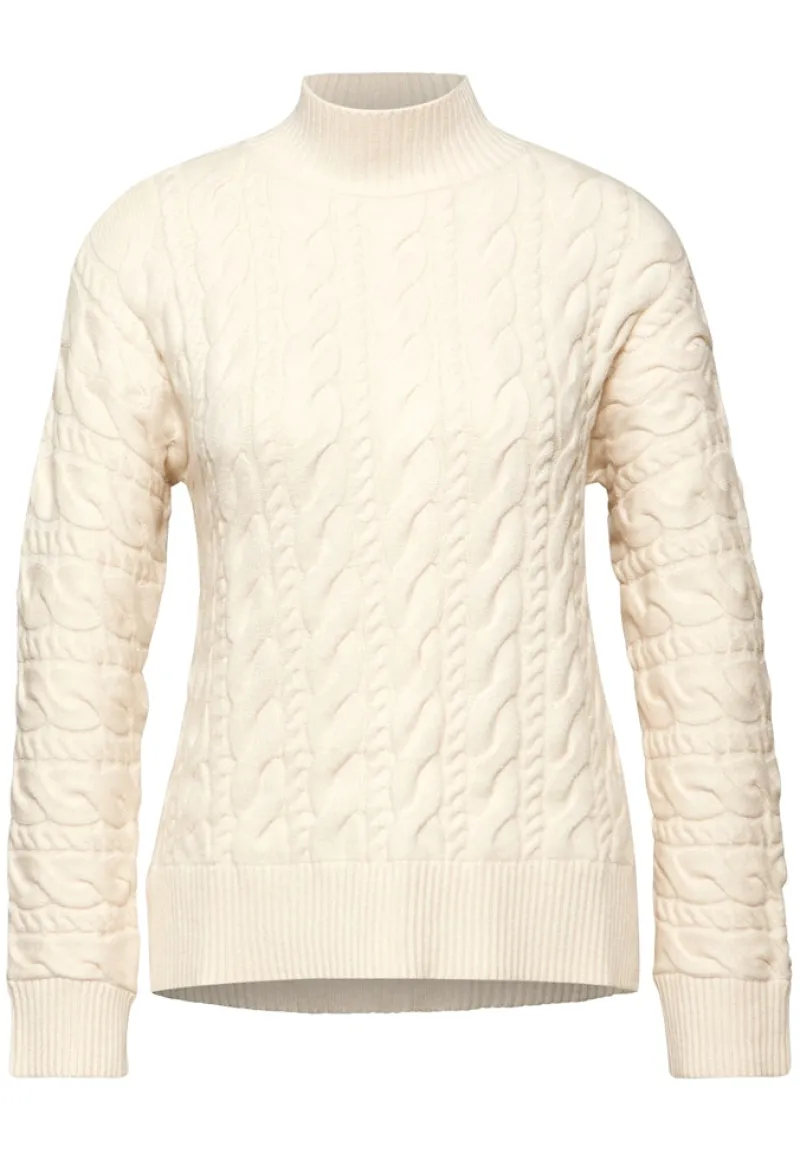 Street One Pullover & Sweatshirts*Pullover mit Zopfmuster soft beige