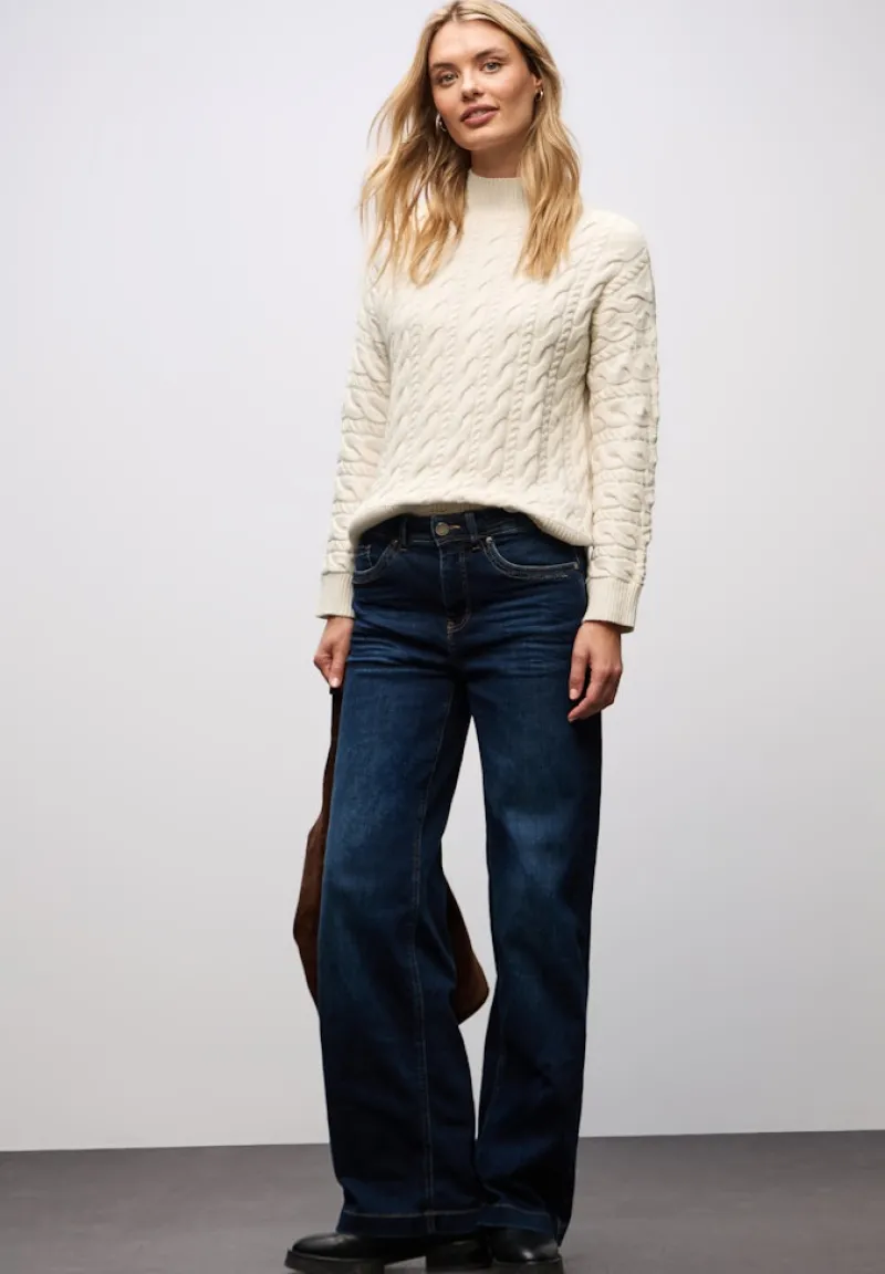 Street One Pullover & Sweatshirts*Pullover mit Zopfmuster soft beige