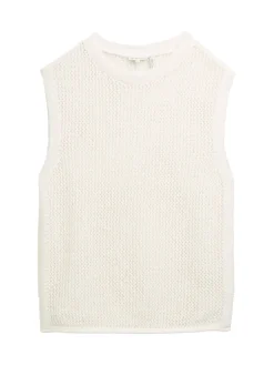 Tom Tailor Shirts*Pullunder mit Lochmuster whisper white