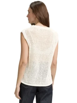 Tom Tailor Shirts*Pullunder mit Lochmuster whisper white