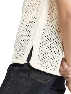 Tom Tailor Shirts*Pullunder mit Lochmuster whisper white