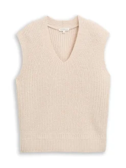 Tom Tailor Pullover & Sweatshirts*Pullunder mit V-Ausschnitt sand stone beige melange