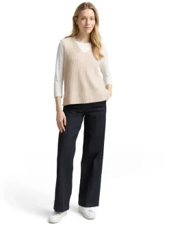 Tom Tailor Pullover & Sweatshirts*Pullunder mit V-Ausschnitt sand stone beige melange