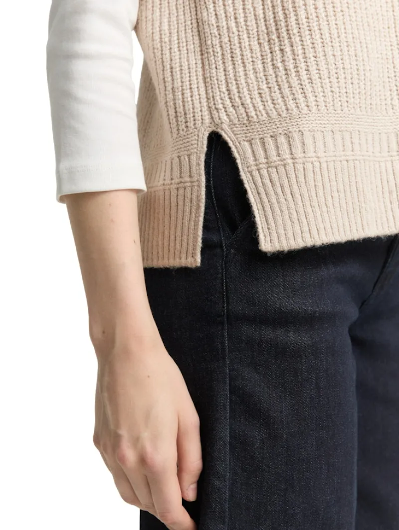 Tom Tailor Pullover & Sweatshirts*Pullunder mit V-Ausschnitt sand stone beige melange