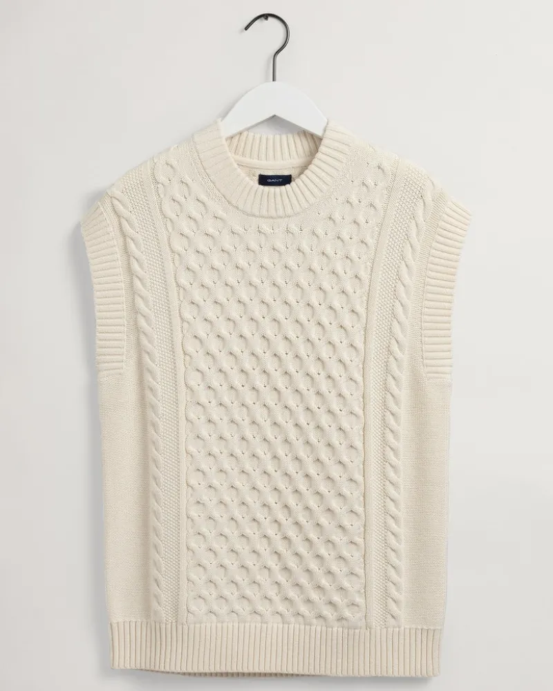 Gant Pullover & Sweatshirts*Pullunder mit Zopfmusterstruktur cream