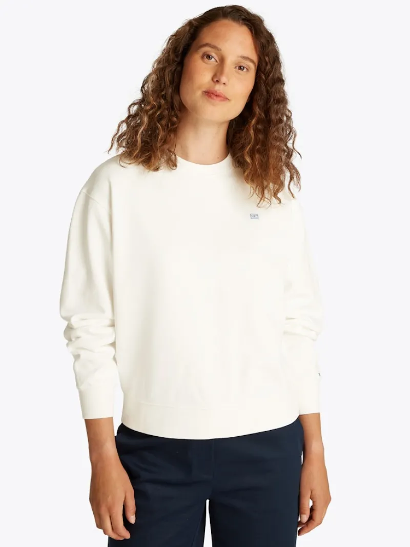 Tommy Hilfiger Pullover & Sweatshirts*REG CONTRAST FLAG SWEATSHIRT ecru