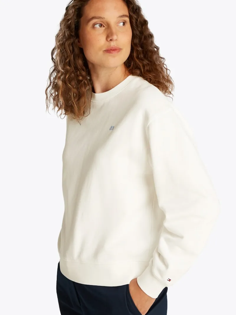 Tommy Hilfiger Pullover & Sweatshirts*REG CONTRAST FLAG SWEATSHIRT ecru