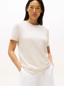 Tommy Hilfiger Shirts*REG CORP LOGO C-NK SS heather oatmilk