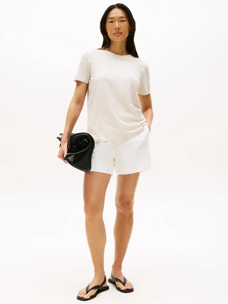 Tommy Hilfiger Shirts*REG CORP LOGO C-NK SS heather oatmilk