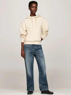 Tommy Hilfiger Pullover & Sweatshirts*REG FLAG ON CHEST HOODIE country ivory