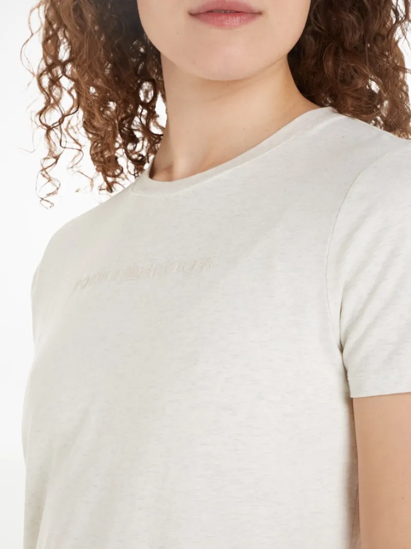 Tommy Hilfiger Shirts*REG FROSTED CORP LOGO C-NK SS white heather