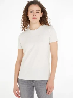 Tommy Hilfiger Shirts*REG FROSTED CORP LOGO C-NK SS white heather