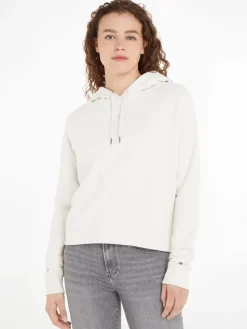 Tommy Hilfiger Pullover & Sweatshirts*REG FROSTED CORP LOGO HOODIE ecru