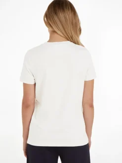 Tommy Hilfiger Shirts*REG HILFIGER VARSITY EMB C-NK SS weathered white