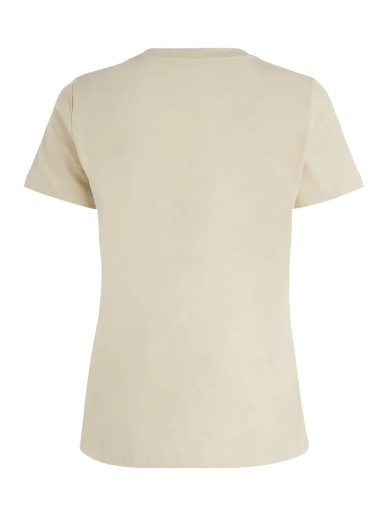 Tommy Hilfiger Shirts*REG HILFIGER VARSITY EMB C-NK SS light sandalwood