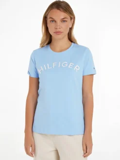 Tommy Hilfiger Shirts*REG HILFIGER VARSITY EMB C-NK SS vessel blue