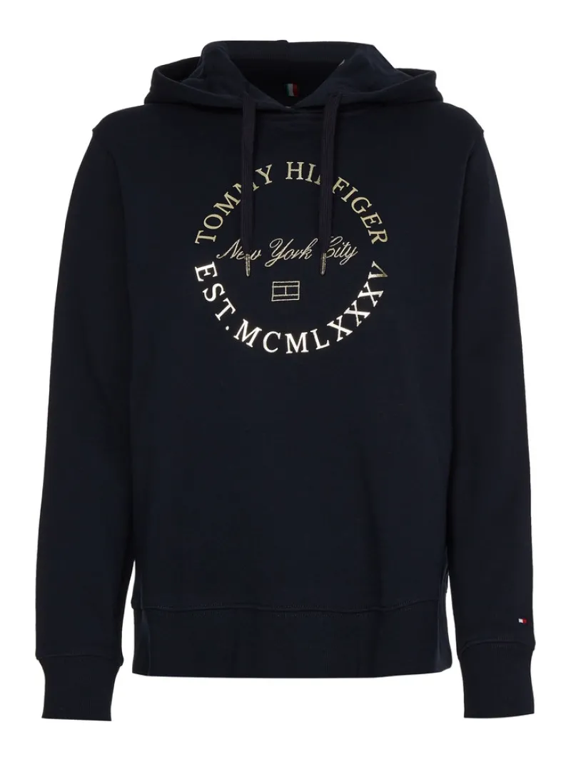 Tommy Hilfiger Pullover & Sweatshirts*REG METALLIC ROUNDALL HOODIE desert sky