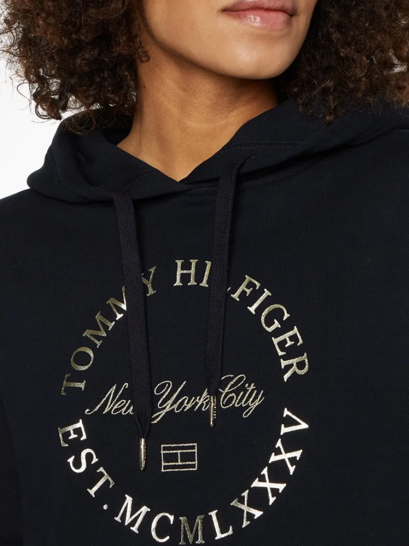 Tommy Hilfiger Pullover & Sweatshirts*REG METALLIC ROUNDALL HOODIE desert sky