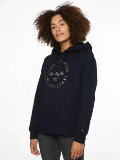 Tommy Hilfiger Pullover & Sweatshirts*REG METALLIC ROUNDALL HOODIE desert sky