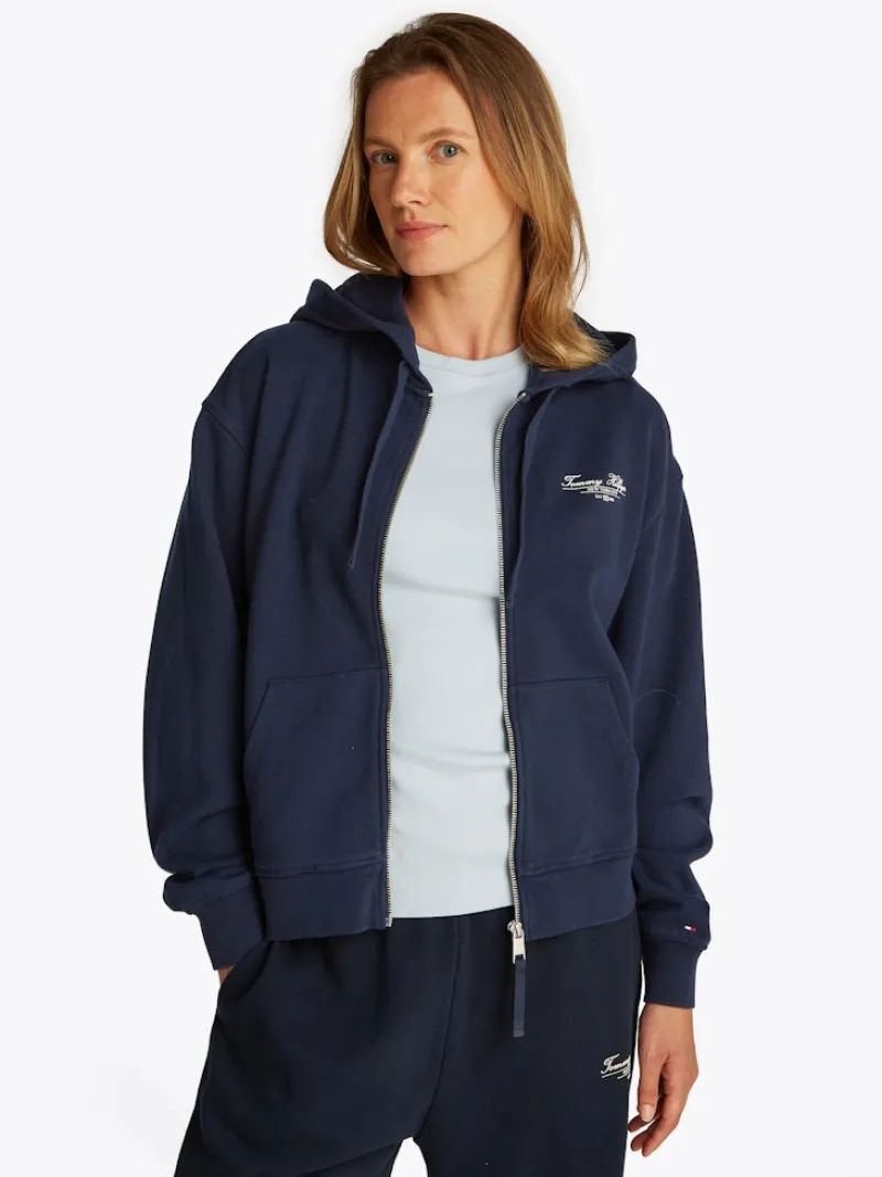 Tommy Hilfiger Pullover & Sweatshirts*REG SCRIPT ZIP HOODIE dark night navy