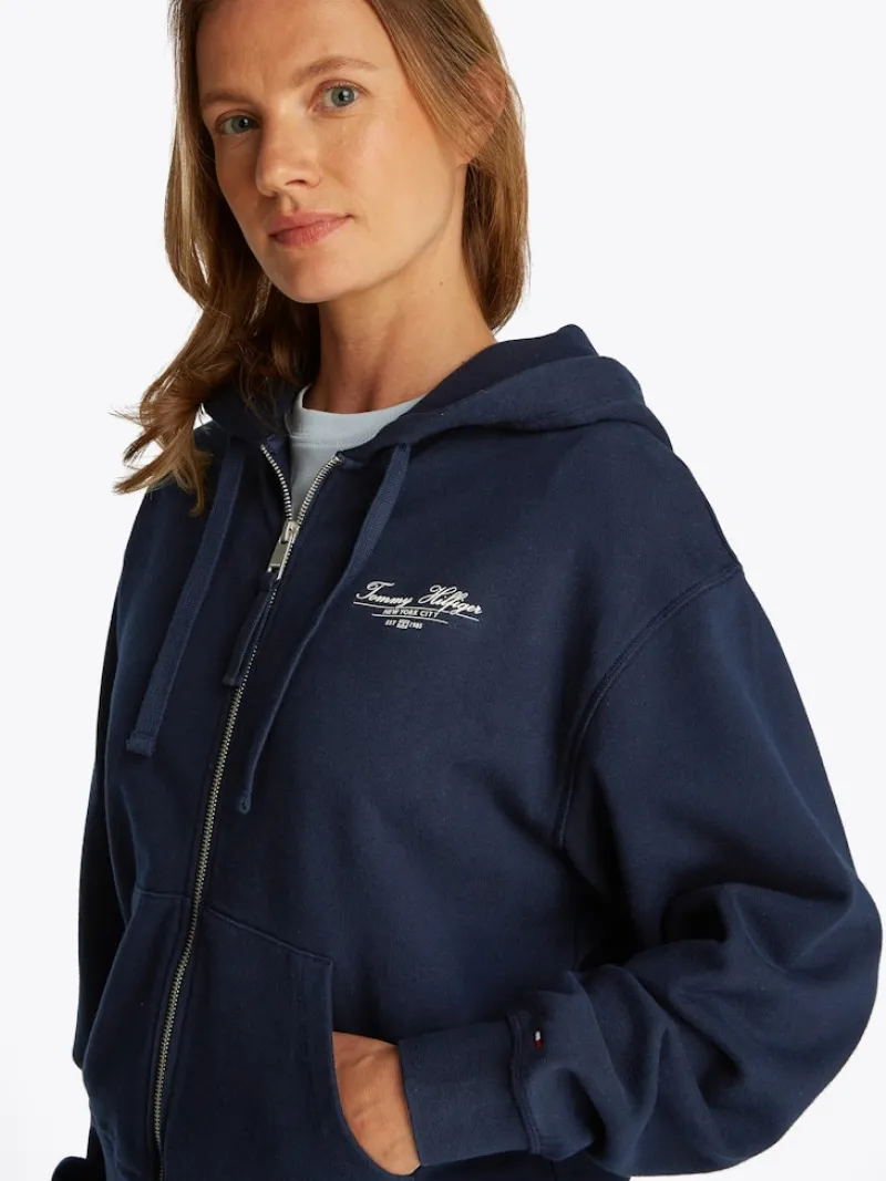 Tommy Hilfiger Pullover & Sweatshirts*REG SCRIPT ZIP HOODIE dark night navy