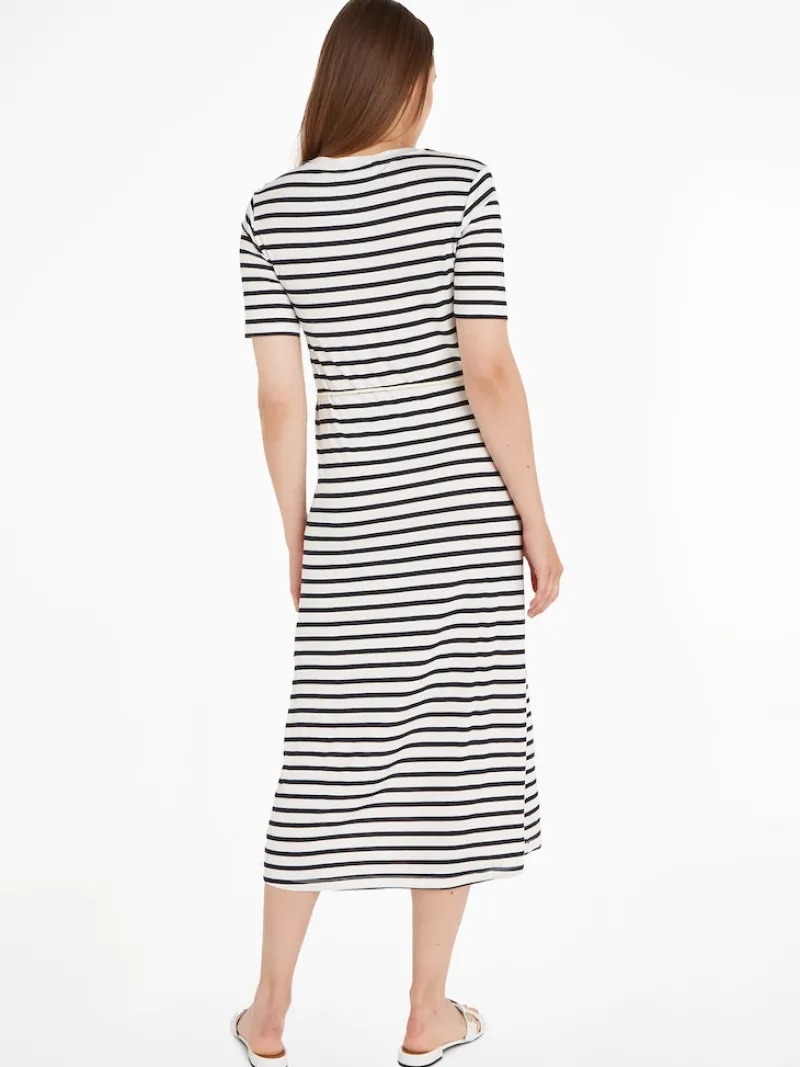 Tommy Hilfiger Kleider*REG STRIPE O-NK MIDI DRS SS breton stp w white- desert sky