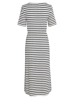 Tommy Hilfiger Kleider*REG STRIPE O-NK MIDI DRS SS breton stp w white- desert sky