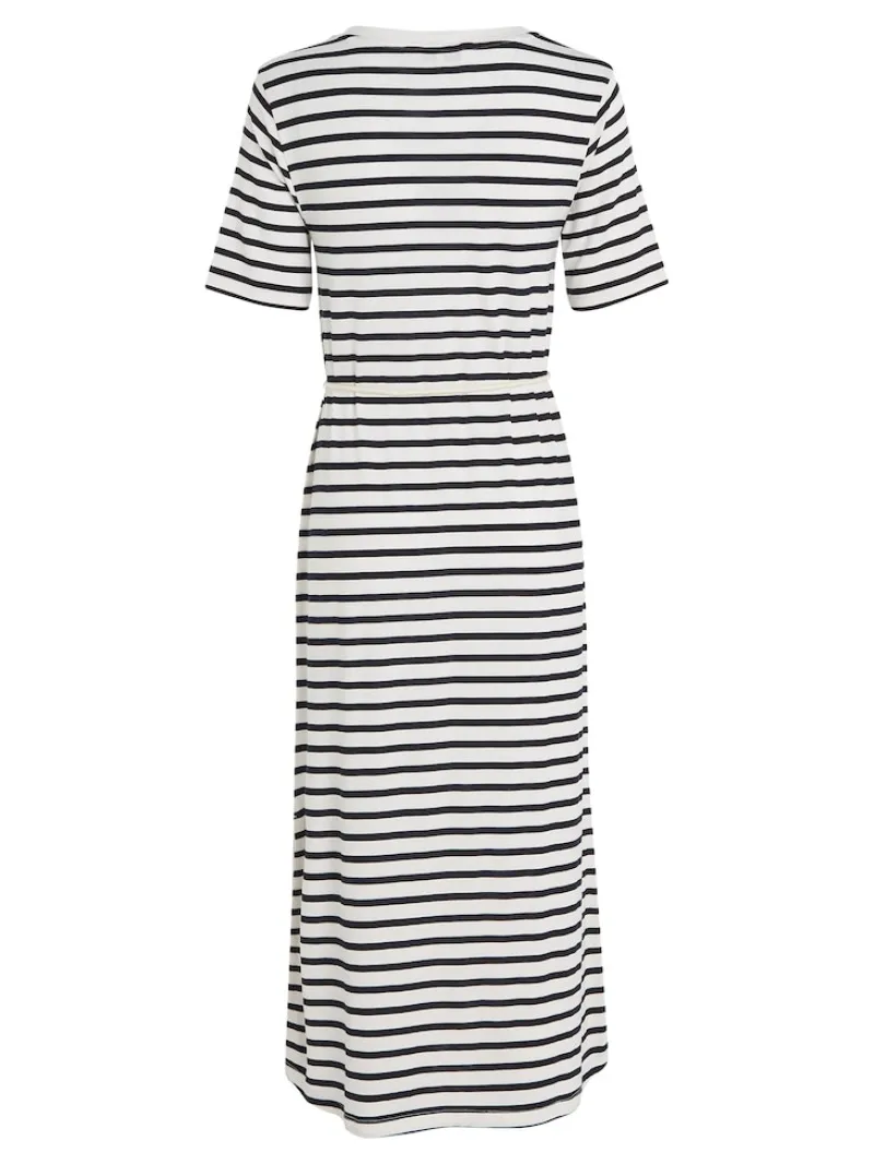 Tommy Hilfiger Kleider*REG STRIPE O-NK MIDI DRS SS breton stp w white- desert sky