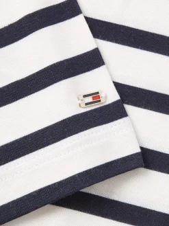 Tommy Hilfiger Kleider*REG STRIPE O-NK MIDI DRS SS breton stp w white- desert sky