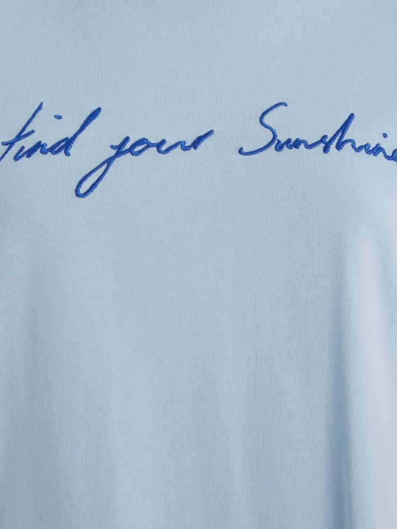 Tommy Hilfiger Shirts*REG SUNSHINE SLOGAN C-NK TEE SS breezy blue