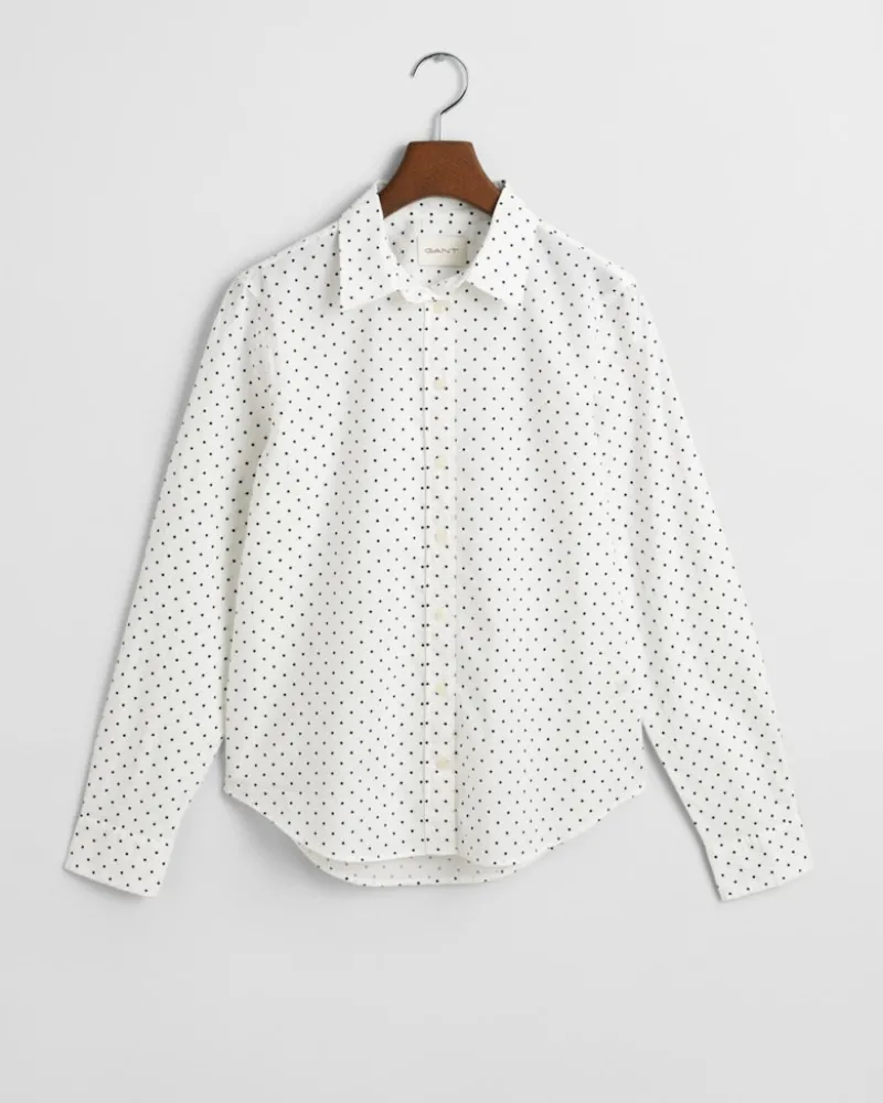 Gant Blusen*Regular Fit Bluse aus Baumwoll-Voile mit Punktemuster eggshell