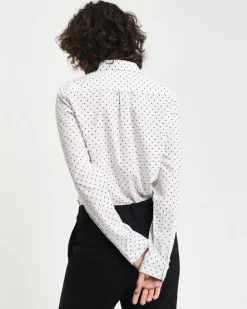Gant Blusen*Regular Fit Bluse aus Baumwoll-Voile mit Punktemuster eggshell