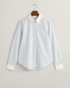 Gant Blusen*Regular Fit Bluse mit Kontrastkragen und Streifen Clear Sky