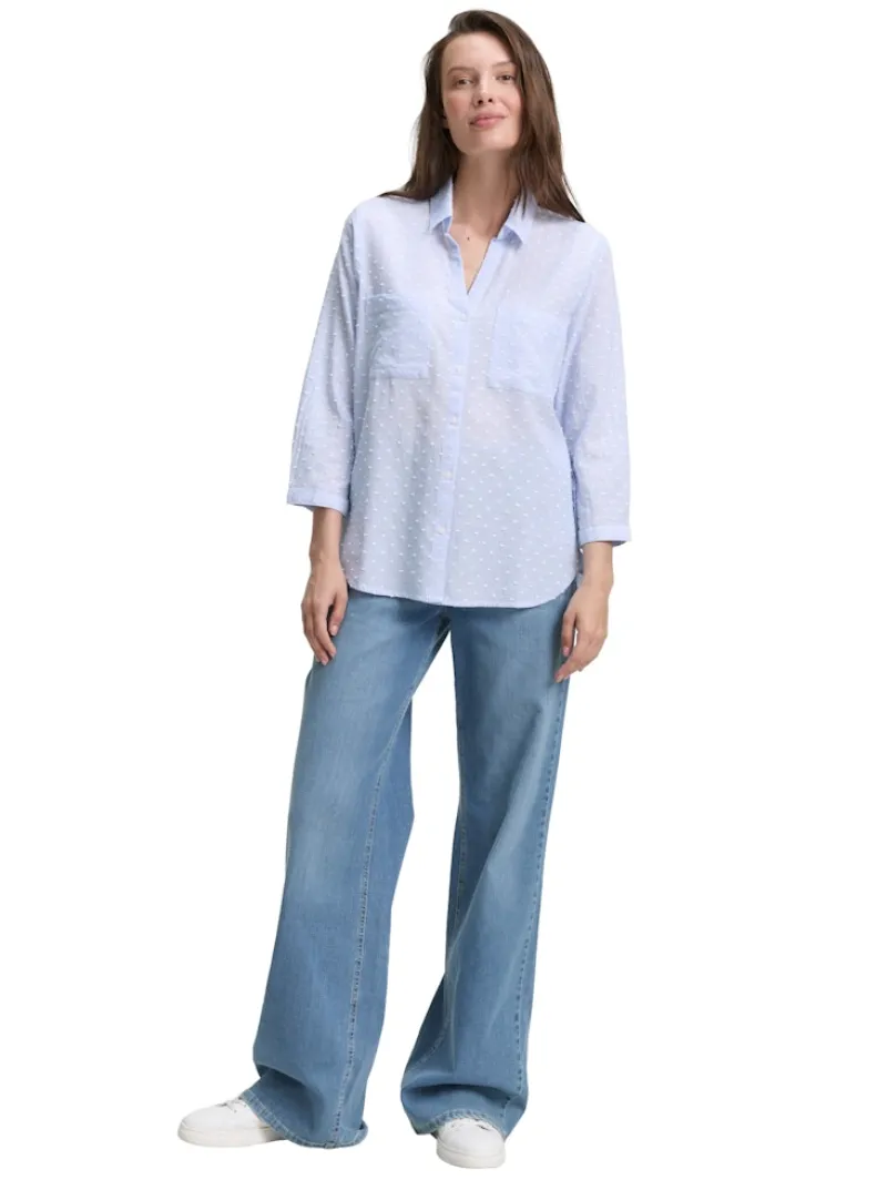 Tom Tailor Blusen*Regular Fit Bluse mit Streifenmuster blue white dobby stripe