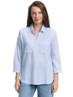 Tom Tailor Blusen*Regular Fit Bluse mit Streifenmuster blue white dobby stripe