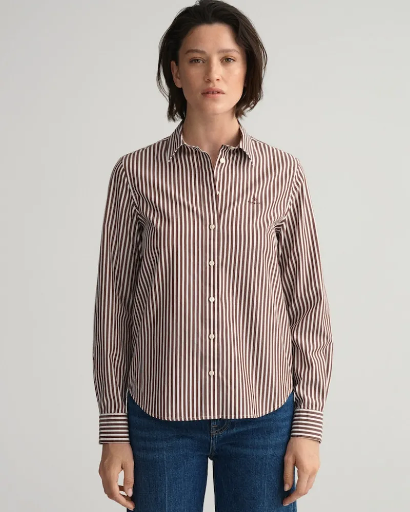 Gant Blusen*Regular Fit Broadcloth Bluse mit Streifen cocoa bean