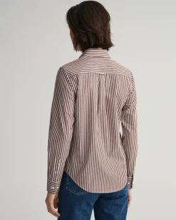 Gant Blusen*Regular Fit Broadcloth Bluse mit Streifen cocoa bean