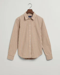 Gant Blusen*Regular Fit Broadcloth Bluse mit Vichy-Karo warm khaki