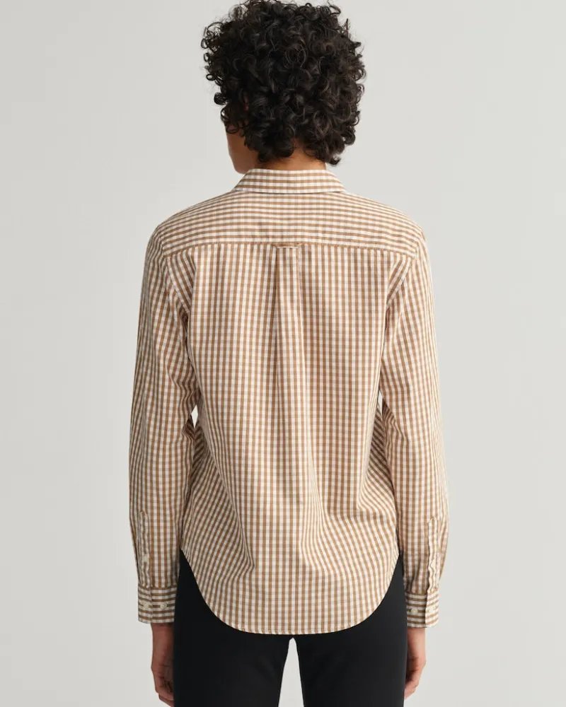 Gant Blusen*Regular Fit Broadcloth Bluse mit Vichy-Karo warm khaki